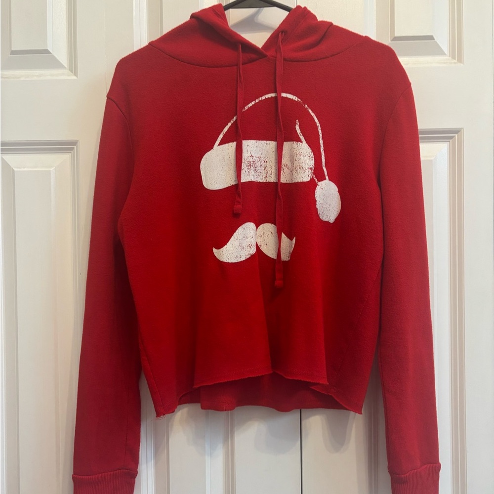 Red Cropped Santa Hoodie
